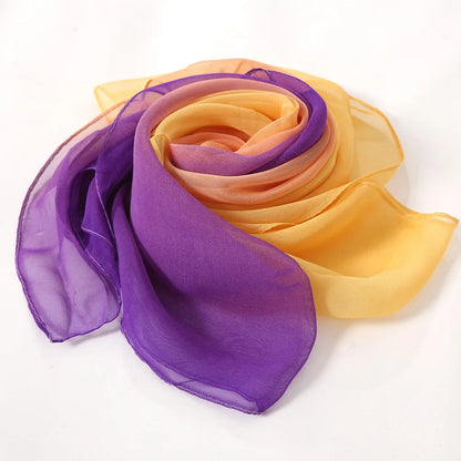 Four Seasons Thin Soft Chiffon For Women Silky Gradient Printing Beach Georgette Scarf Shawls Long Wraps Beach Sunscreen Hijab