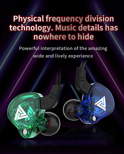 QKZ AK6 SK7 Copper Driver HiFi Wired Earphone with MIC Sport Running Headphones Bass Stereo Headset Music Earbuds fone de ouvido