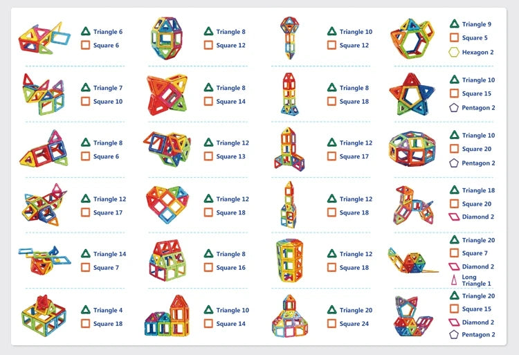 VINEDI Big Size Magnetic Building Blocks Magnetic Tiles Magnet Designer Construction Blocks Montessori Educational Toys For Kids