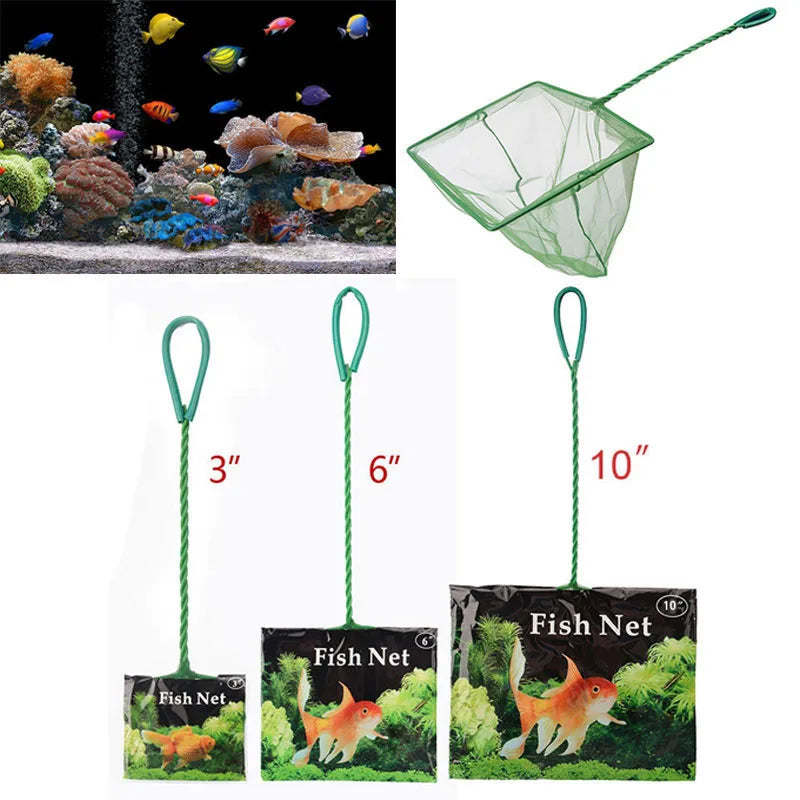 Portable Fish Net Long Handle Aquarium Accessories Fish Tank Landing Fishing Net Fish Migrate Cleaning Maintenance Tool Parts