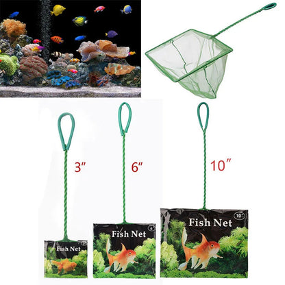 Portable Fish Net Long Handle Aquarium Accessories Fish Tank Landing Fishing Net Fish Migrate Cleaning Maintenance Tool Parts