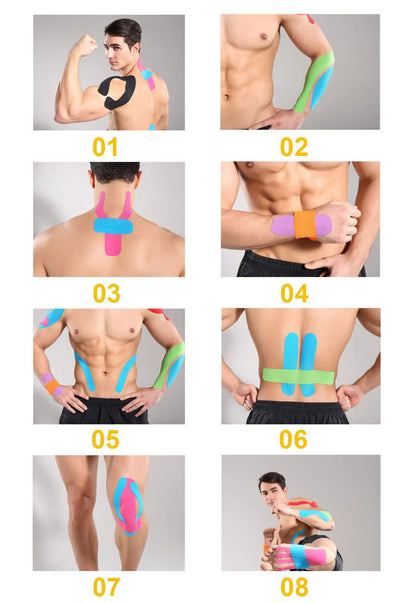 1 Roll Muscle Tape Bandage Sports Kinesiology Tape Roll Cotton Elastic Adhesive Strain Injury Muscle Sticker Kinesiologe