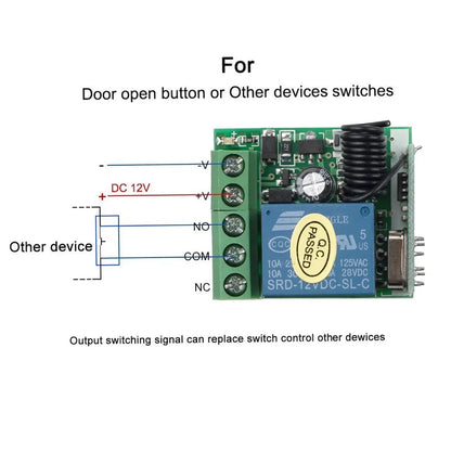 DC12V 433MHz RF Wireless Remote Control Switch 2 Channels Relay Receiver Diy Control for Garage Door Curtain Motor Light