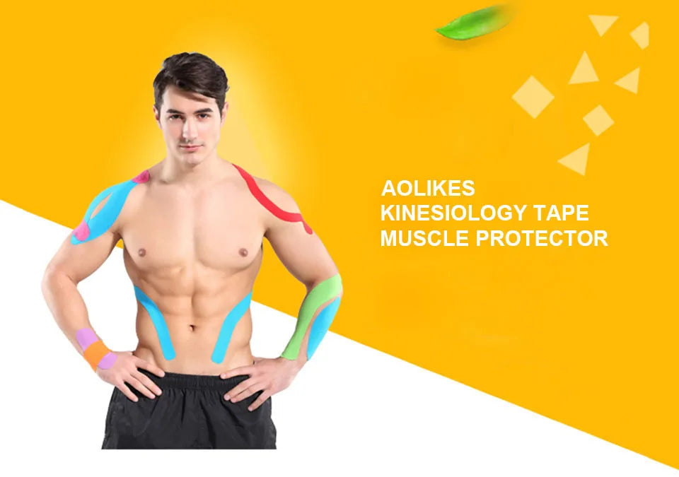 1 Roll Muscle Tape Bandage Sports Kinesiology Tape Roll Cotton Elastic Adhesive Strain Injury Muscle Sticker Kinesiologe