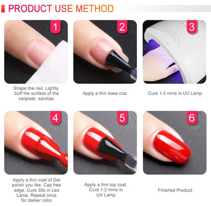 CANNI 9ml Hema TPO Free Nail Gel Polish Red Colors Nude Pink Brown Colors Off LED Nail Gel Manicure Kit DIY at Home Salon