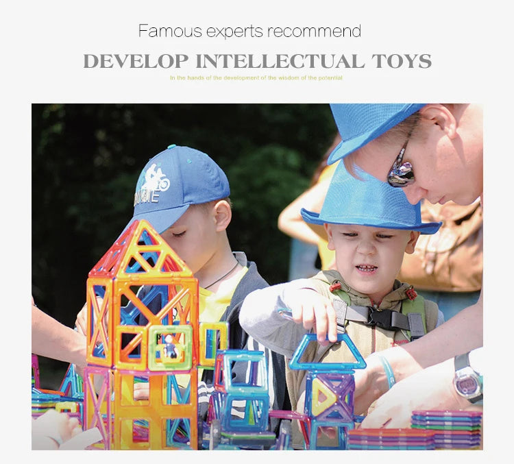 VINEDI Big Size Magnetic Building Blocks Magnetic Tiles Magnet Designer Construction Blocks Montessori Educational Toys For Kids