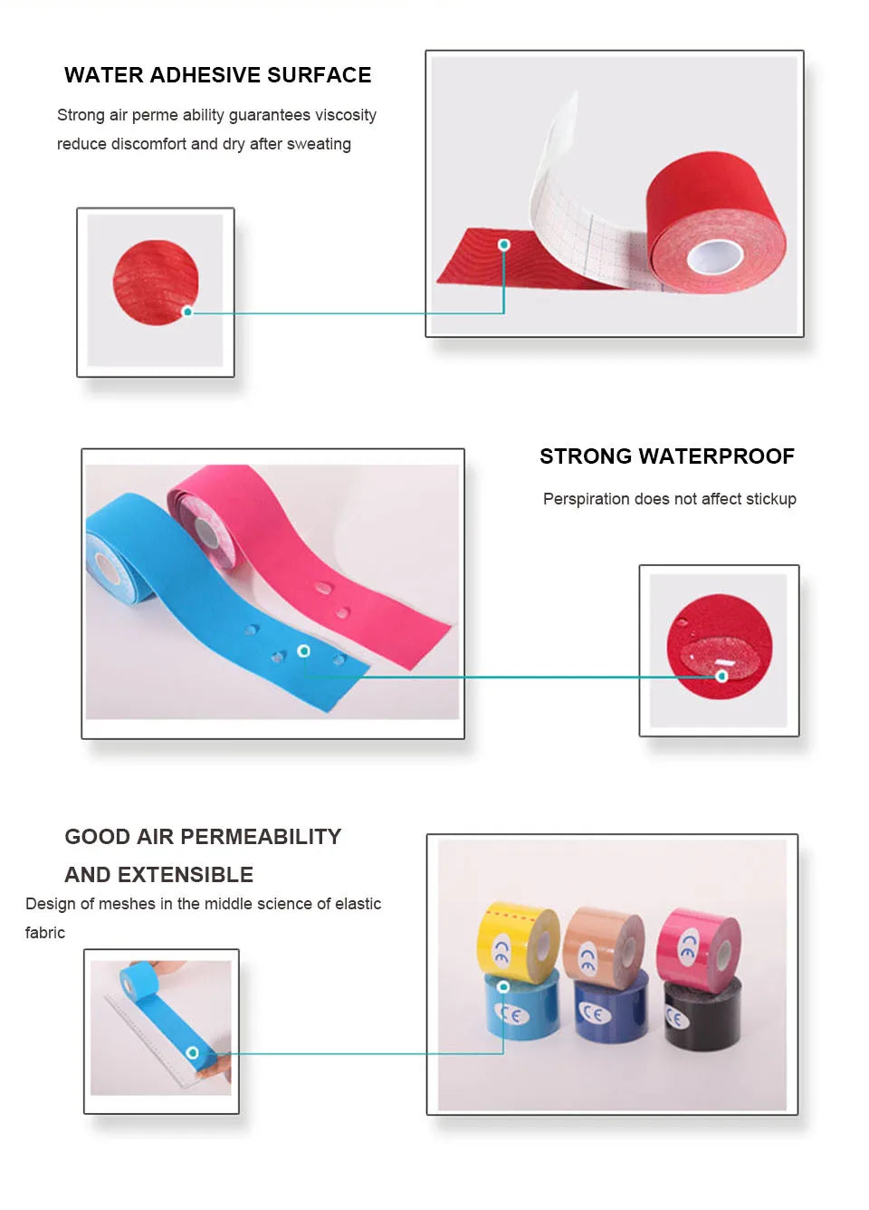 1 Roll Muscle Tape Bandage Sports Kinesiology Tape Roll Cotton Elastic Adhesive Strain Injury Muscle Sticker Kinesiologe