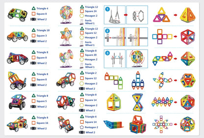 VINEDI Big Size Magnetic Building Blocks Magnetic Tiles Magnet Designer Construction Blocks Montessori Educational Toys For Kids