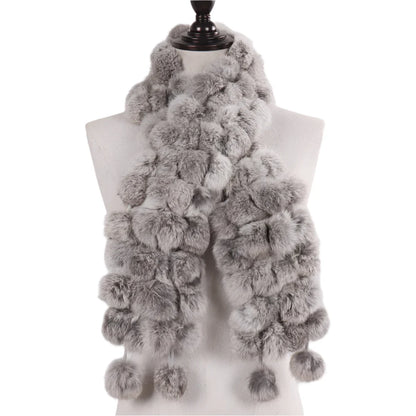 Women’s Winter Warm Rabbit Fur Scarf - 100% Genuine Natural Fur Muffler, Stylish & Cozy Cold-Weather Accessory, Hot Sale