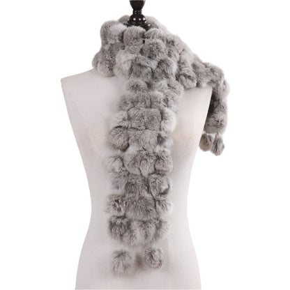 Women’s Winter Warm Rabbit Fur Scarf - 100% Genuine Natural Fur Muffler, Stylish & Cozy Cold-Weather Accessory, Hot Sale