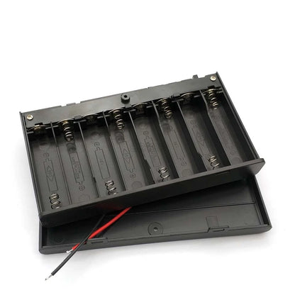 AA Battery Holder AA Battery Storage Case AA Plastic Box 8AA Battery Case With ON/OFF Switch with Cap Wire For 8 X 1.5V AA