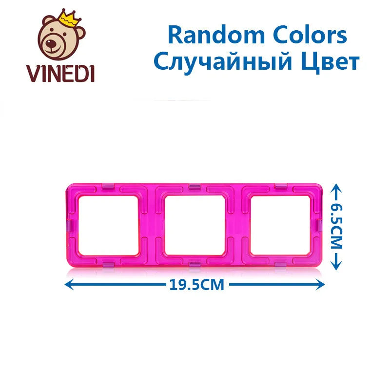 VINEDI Big Size Magnetic Building Blocks Magnetic Tiles Magnet Designer Construction Blocks Montessori Educational Toys For Kids