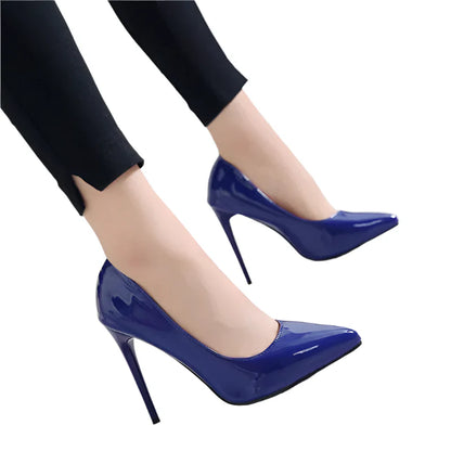 Plus Size 44 Sexy Office Lady High Heel Pumps for Women | Pointed Toe Dress Shoes | 11.5cm Heels Shallow Pumps for Parties & Formal Events