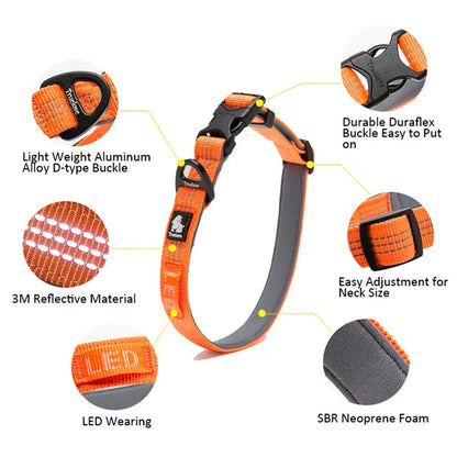 Truelove Dog Collars Set 3M Reflective Collar for Small Medium Large Dogs Puppy Adjustable Padded Soft Nylon Comfy Neck TLC5271