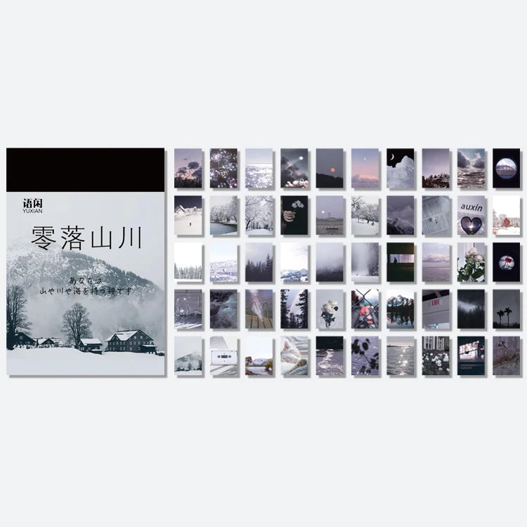 Yoofun 50 Sheets Natural Scenery&Art Paintings Stationery Stickers Book Aesthetic Landscape Cute Scrapbooking Planner Journaling