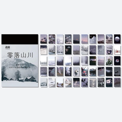 Yoofun 50 Sheets Natural Scenery&Art Paintings Stationery Stickers Book Aesthetic Landscape Cute Scrapbooking Planner Journaling