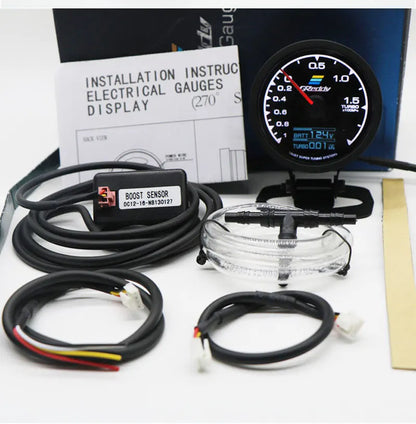 62mm GReddi LCD Digital Display Car Gauge Oil Pressure Oil Temperature Water Temperature Voltmeter Boost Gauge