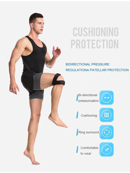 AOLIKES 1PCS Pressurized Knee Wrap Sleeve Support Bandage Pad Elastic Braces Knee Hole Kneepad Safety Basketball Tennis Cycling
