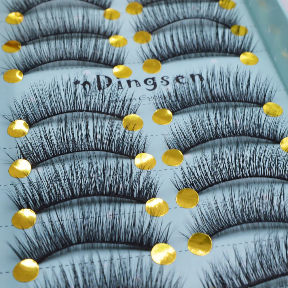 10 Pairs 3D Soft False Eyelash Faux Min Eyelashes Extension Natural Messy Wispy Fluffy Fake Lashes Make up tools 3D66-71