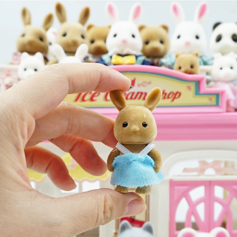 Forest Animal Family Dollhouse Furniture 1/12 Miniature Toys Girl Dolls Accessories Bedroom Bathroom Dollhouse Kit For Dolls