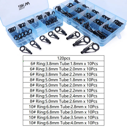 Fishing Rod Guide Tip Repair Kit Set 24~230Pcs Rod Building Guide Stainless Steel Ceramic Ring Saltwater Freshwater Fishing Box