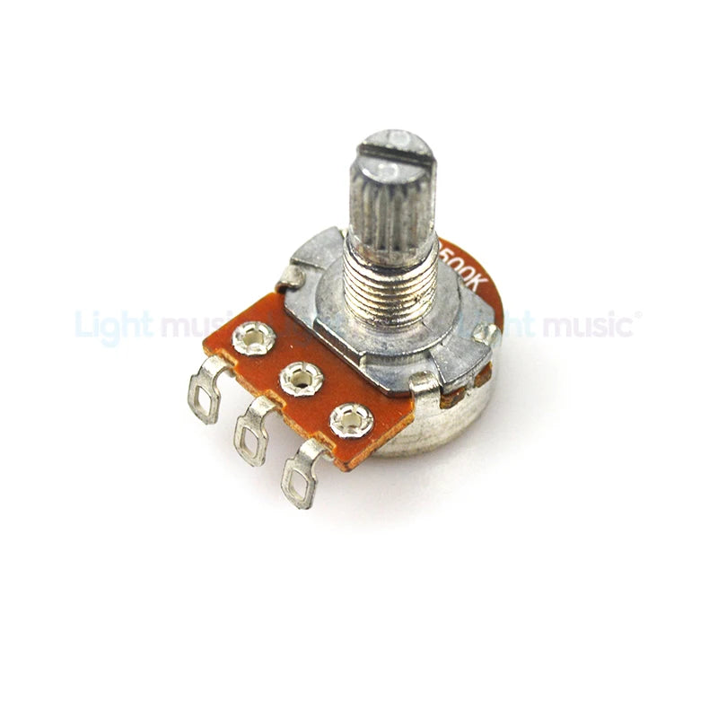 2pcs A500K B500K A250K B250K Potentiometer Splined Small Pot Electric Guitar Bass Effect Amp Tone Volume 15mm 18mm Shaft Parts