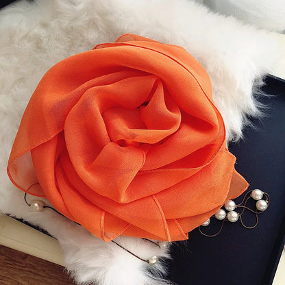 Fashion Four Seasons Women Plain Color Thin Soft Beach Thin Silky Georgette Scarf Shawls Long Wraps Beach Sunscreen Hijab