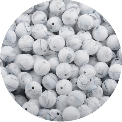 LOFCA 15mm 20pcs/lot Silicone Loose Beads Safe Teether Round Baby Teething Beads DIY Chewable Colorful Teething For Infant