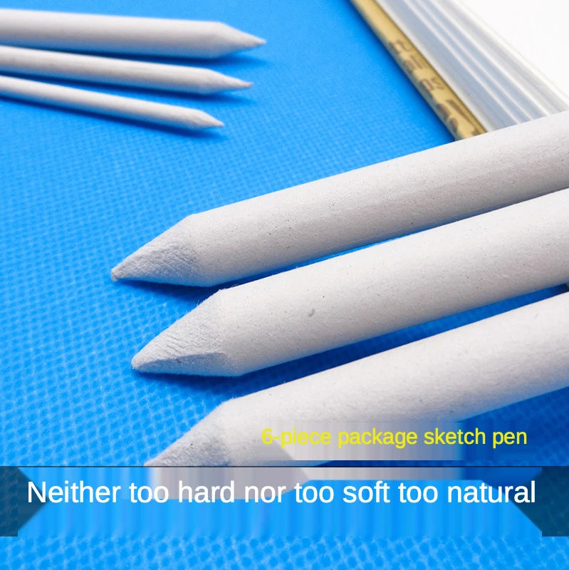 3/6pcs/set Blending Smudge Stump Stick Tortillon Sketch Art White Drawing Charcoal Sketcking Tool Rice Paper Pen Artist Supplies