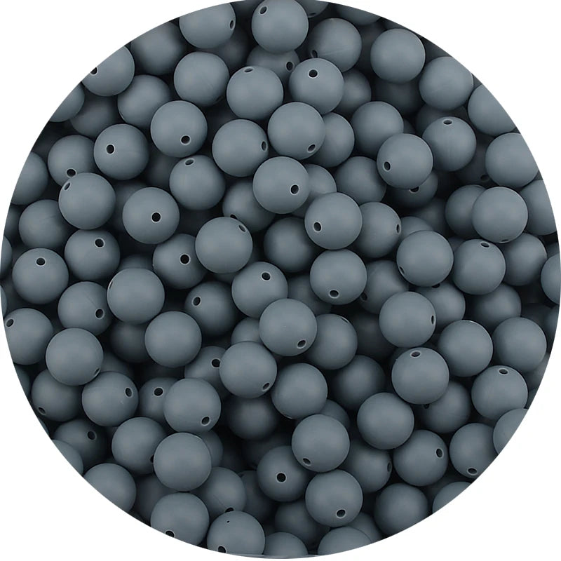 LOFCA 15mm 20pcs/lot Silicone Loose Beads Safe Teether Round Baby Teething Beads DIY Chewable Colorful Teething For Infant