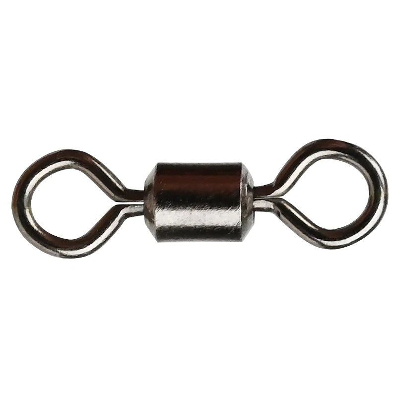MEREDITH 50PCS/Lot Fishing Swivel Sizes Solid Connector Ball Bearing Snap Fishing Swivels Rolling Stainless Steel Beads