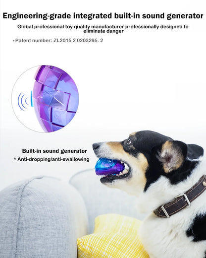 Pet Dog Squeaky Toys Ball Puppy Chew Toys Sound Pure Natural Non-toxic Rubber Outdoor Play Small Big Dog Funny Elasticity Ball