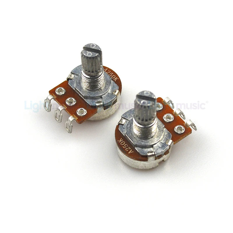 2pcs A500K B500K A250K B250K Potentiometer Splined Small Pot Electric Guitar Bass Effect Amp Tone Volume 15mm 18mm Shaft Parts