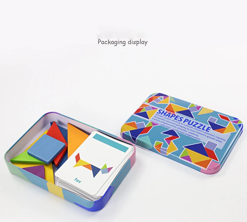 Wooden Children Puzzle Toys Montessori Preschool Education Tangram Game Building Blocks Learning Puzzle Game Kids Festival Toy