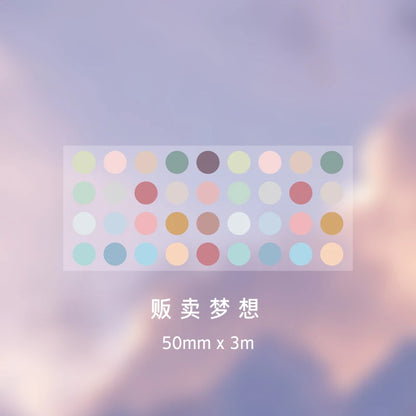 Yoofun 5*300cm Color Dots Decorative Adhesive Washi Tape Masking Tape DIY Scrapbooking Sticker Label Japanese Stationery