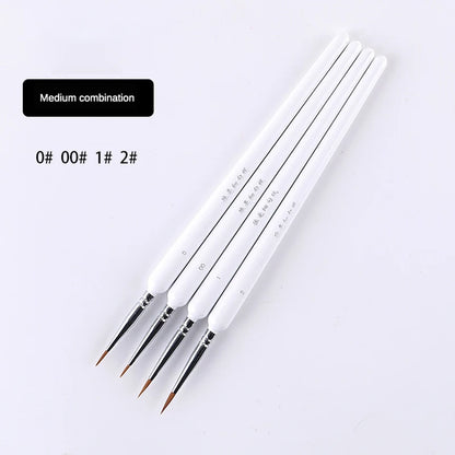 4/5/10pcs Miniature Hook Line Pen Art Painting Brushes Weasel Hair Paint Brush Gouache Watercolor Oil Paint Artists Hand Painted
