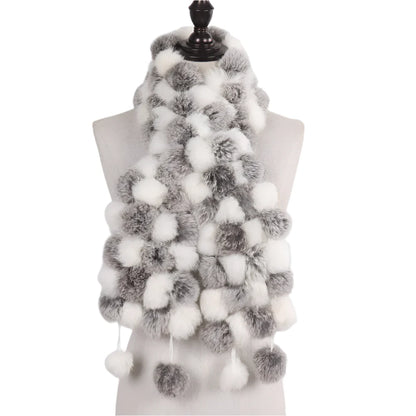 Women’s Winter Warm Rabbit Fur Scarf - 100% Genuine Natural Fur Muffler, Stylish & Cozy Cold-Weather Accessory, Hot Sale