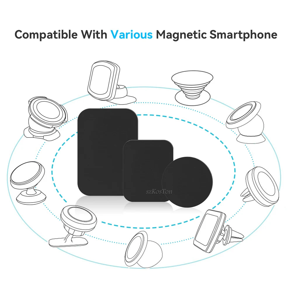 Car Magnet for Phone Holder Desk Metal Phone Magnetic Sticker Mobile Stand Mobile Phone Plate Holder Universal Car Mount Support