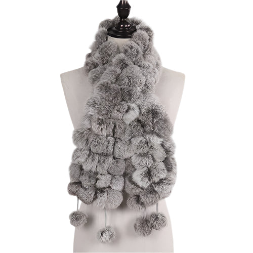 Women’s Winter Warm Rabbit Fur Scarf - 100% Genuine Natural Fur Muffler, Stylish & Cozy Cold-Weather Accessory, Hot Sale