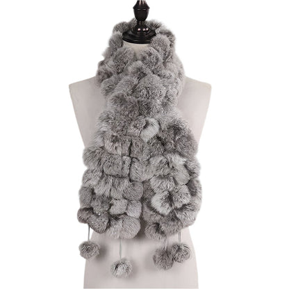 Women’s Winter Warm Rabbit Fur Scarf - 100% Genuine Natural Fur Muffler, Stylish & Cozy Cold-Weather Accessory, Hot Sale