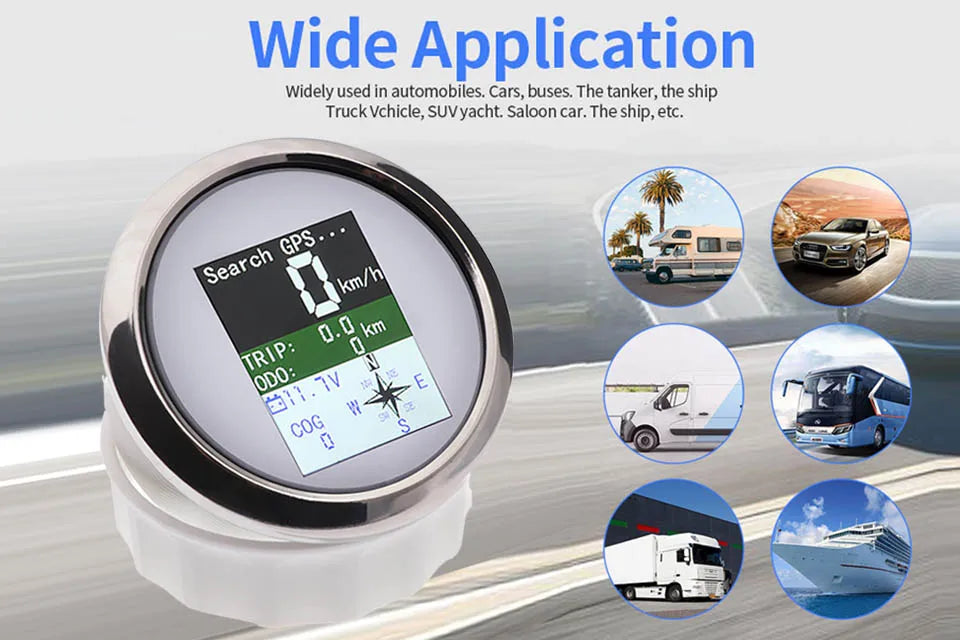 85mm GPS Speedometer Odometer Adjustable Trip ODO COG Voltmeter TFT Screen Speed Gauges For Motor Yacht Boat Car Outboard Engine