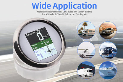 85mm GPS Speedometer Odometer Adjustable Trip ODO COG Voltmeter TFT Screen Speed Gauges For Motor Yacht Boat Car Outboard Engine