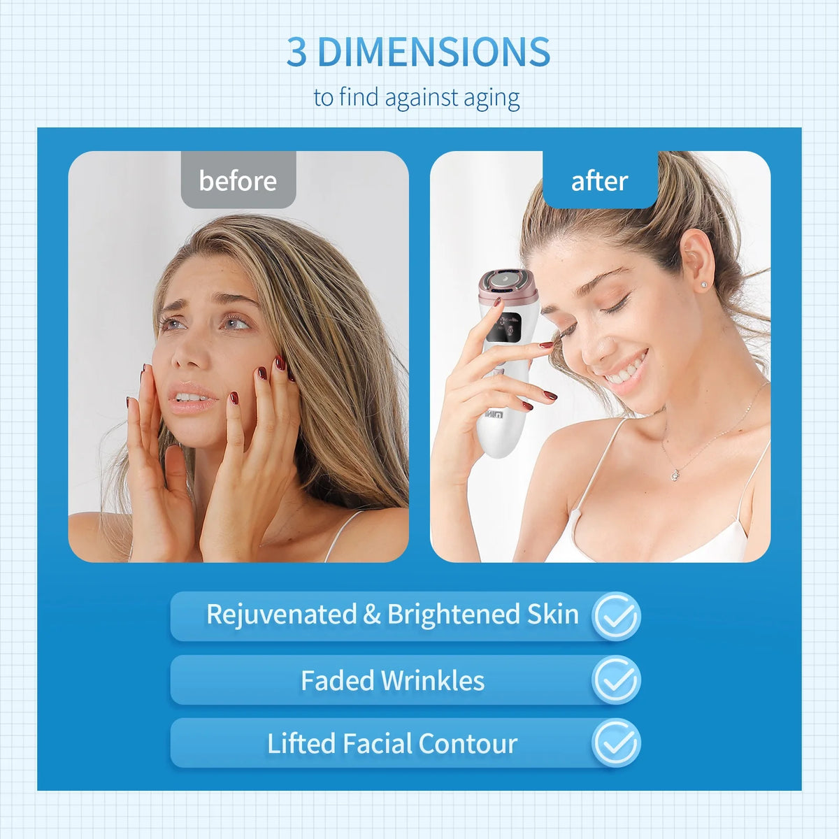Mini HIFU Machine Ultrasonic RF EMS HIFU Facial Lifting Skin Tightening Device Face Chin Neck Eye Anti Wrinkle Massager Home Use