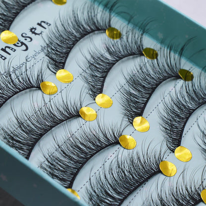 10 Pairs 3D Soft False Eyelash Faux Min Eyelashes Extension Natural Messy Wispy Fluffy Fake Lashes Make up tools 3D66-71