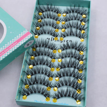 10 Pairs 3D Soft False Eyelash Faux Min Eyelashes Extension Natural Messy Wispy Fluffy Fake Lashes Make up tools 3D66-71
