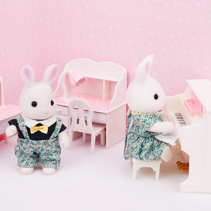 Forest Animal Family Dollhouse Furniture 1/12 Miniature Toys Girl Dolls Accessories Bedroom Bathroom Dollhouse Kit For Dolls