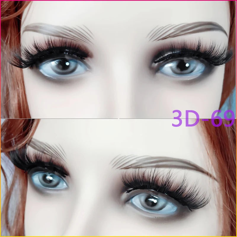 10 Pairs 3D Soft False Eyelash Faux Min Eyelashes Extension Natural Messy Wispy Fluffy Fake Lashes Make up tools 3D66-71
