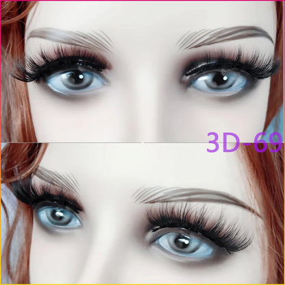 10 Pairs 3D Soft False Eyelash Faux Min Eyelashes Extension Natural Messy Wispy Fluffy Fake Lashes Make up tools 3D66-71