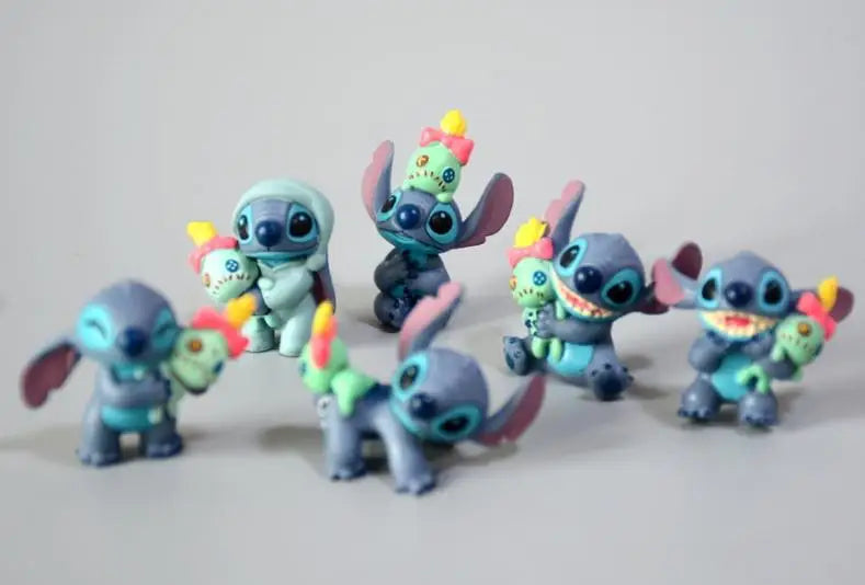 1set Stitch Cartoon Toy Doll Have 6 Different Dolls Give Away Boyfriend Anime Doll Necklace Pendant Birthday Gift Christmas Gift