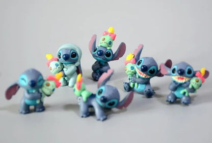 1set Stitch Cartoon Toy Doll Have 6 Different Dolls Give Away Boyfriend Anime Doll Necklace Pendant Birthday Gift Christmas Gift